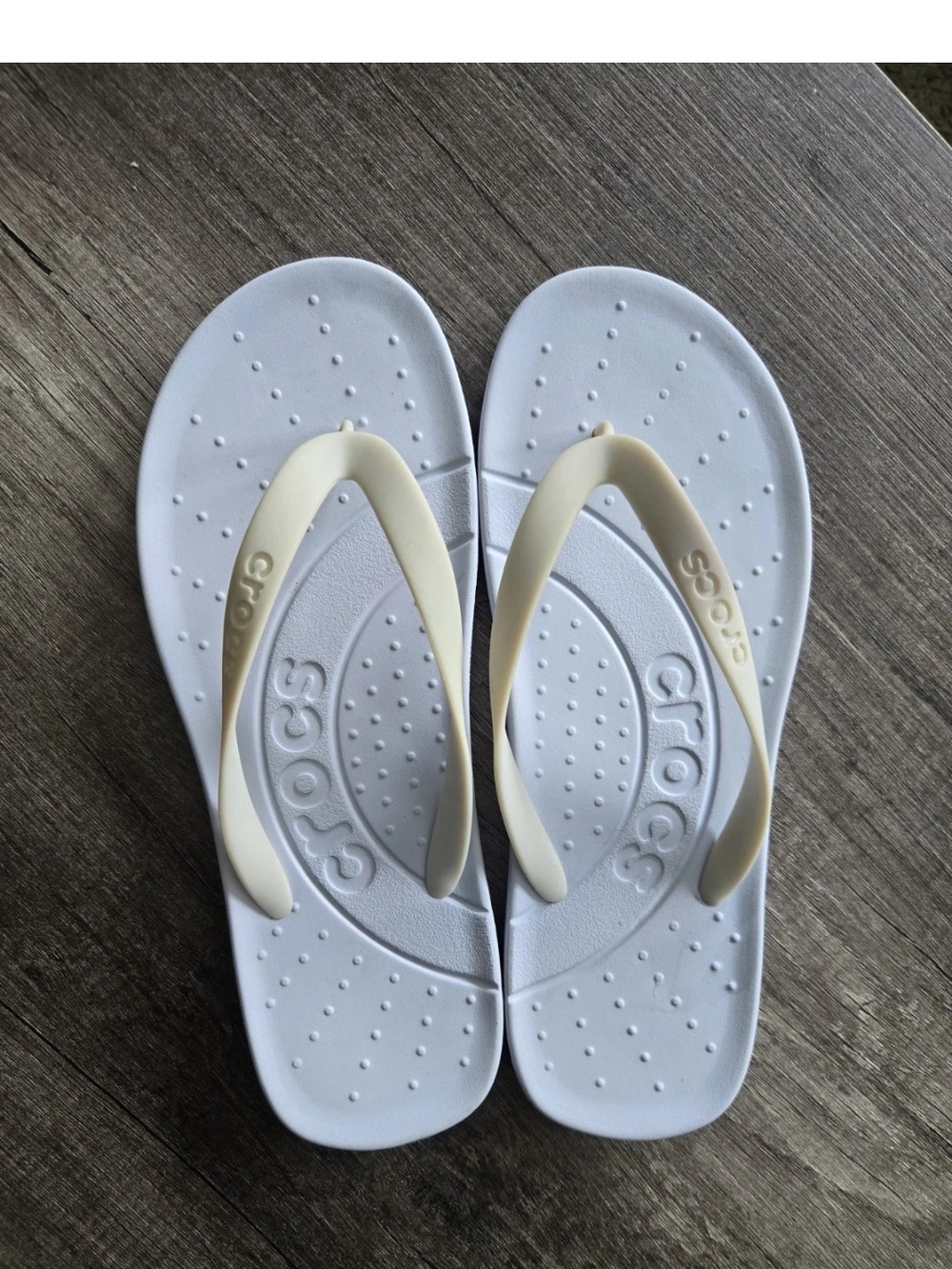 Unisex Crocs Size W 10 M 8 Dreamscape White / Cream Crocs Flip Flops Sandals